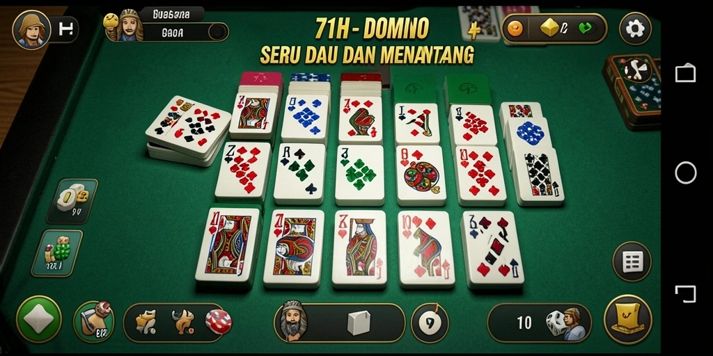 Tampilan gameplay seru dalam permainan Domino 71H.
