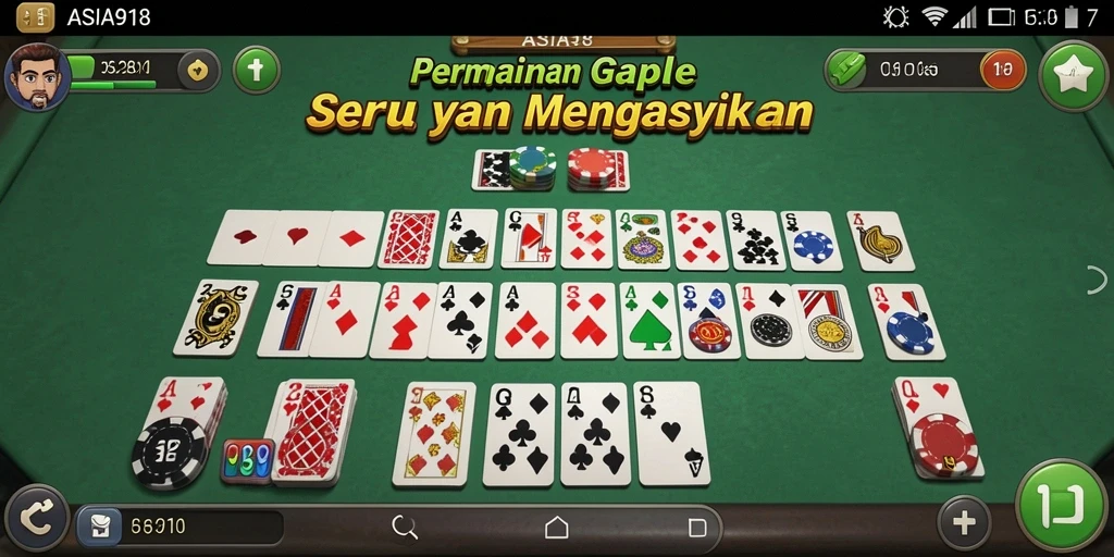 Tampilan gameplay seru ASIA918 dalam permainan Gaple.