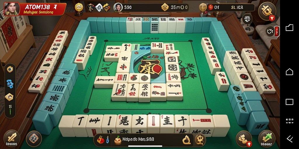 Screenshot dari gameplay menarik ATOM138 Mahjong.