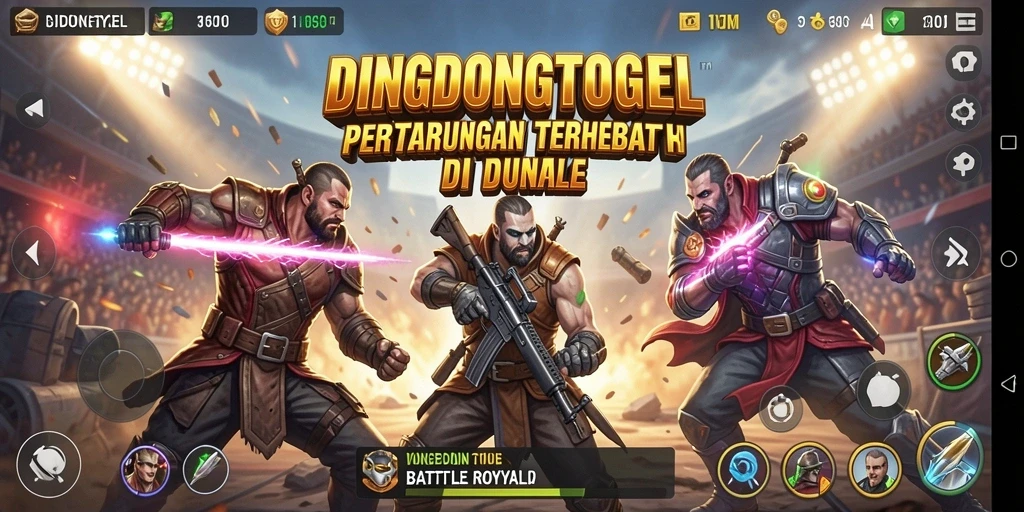 Gameplay menegangkan dari DINGDONGTOGEL Battle Royale.
