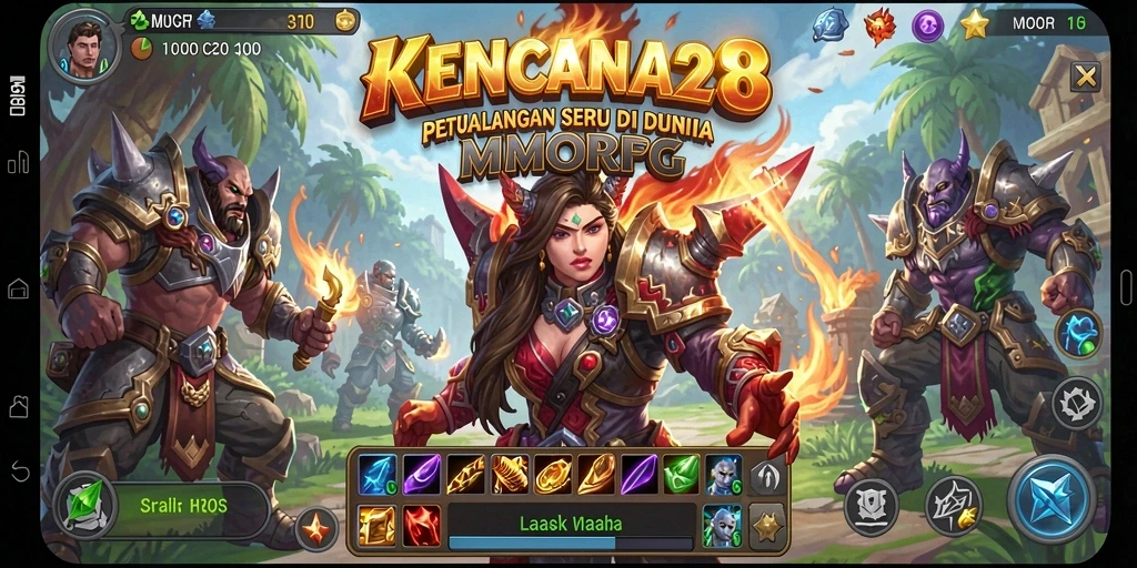 Tangkapan layar KENCANA28 menampilkan aksi seru dalam dunia MMORPG.