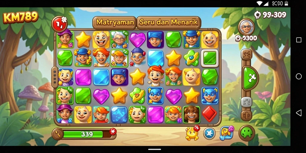 Tampilan gameplay KM789 yang seru dengan elemen Match-3.