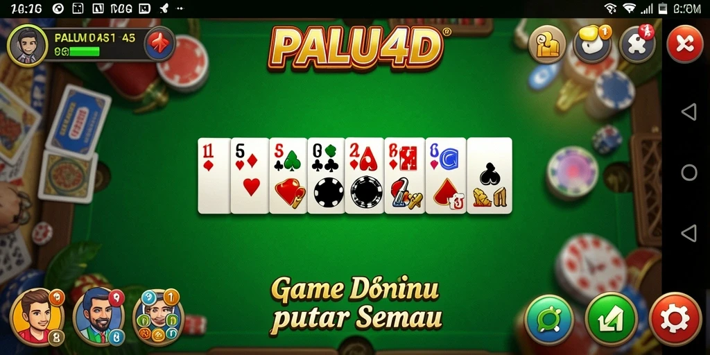 Tampilan gameplay seru dari permainan PALU4D Domino.