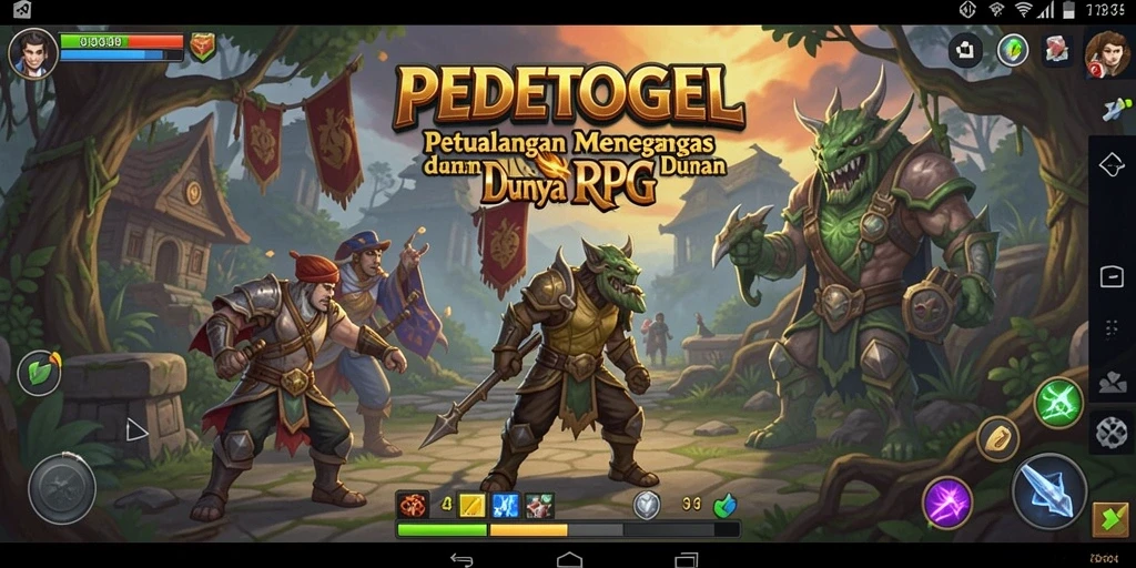Screenshot PEDETOGEL menampilkan aksi pertarungan yang seru dalam petualangan RPG.