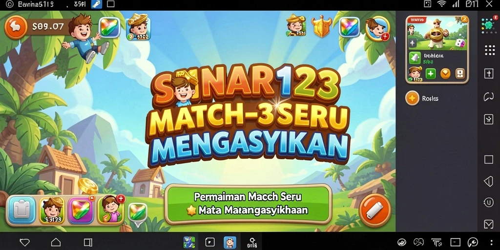 Tangkapan layar gameplay SINAR123 dengan kombinasi Match-3 yang menarik.