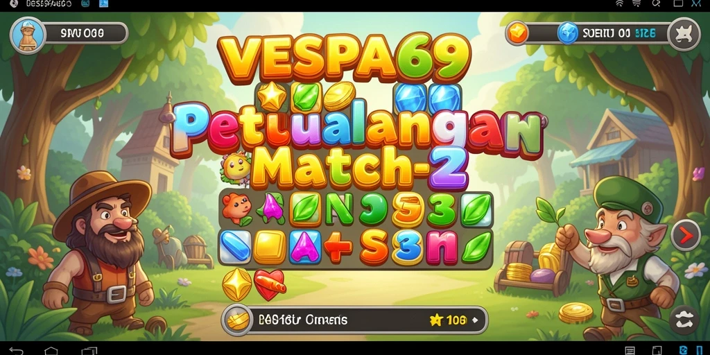Tampilan gameplay Match-3 yang mengasyikkan dan penuh warna.