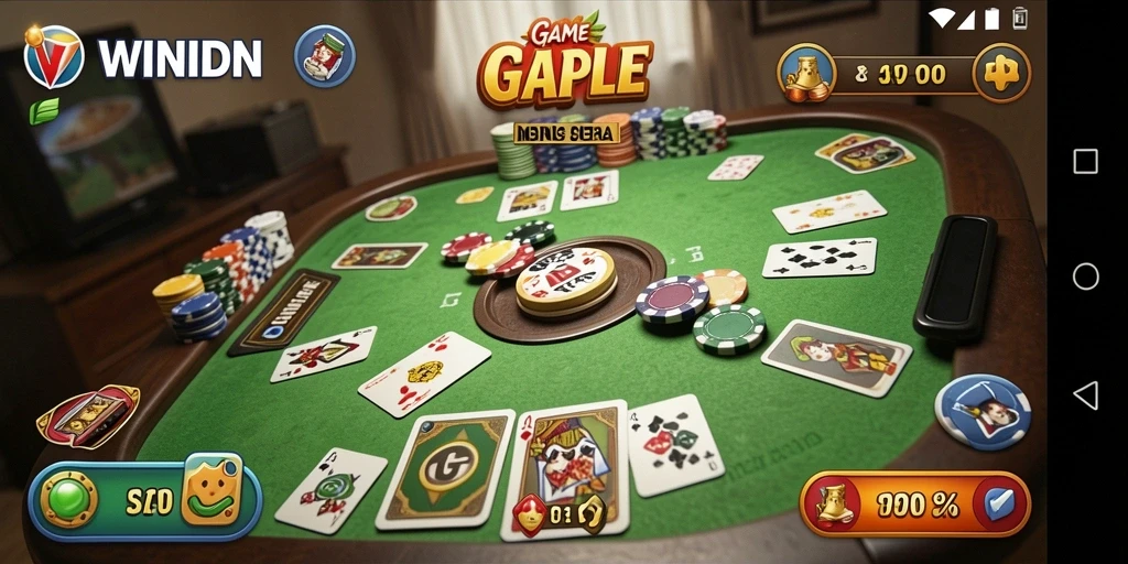 Tampilan gameplay Gaple yang seru dan menarik di WINIDN.