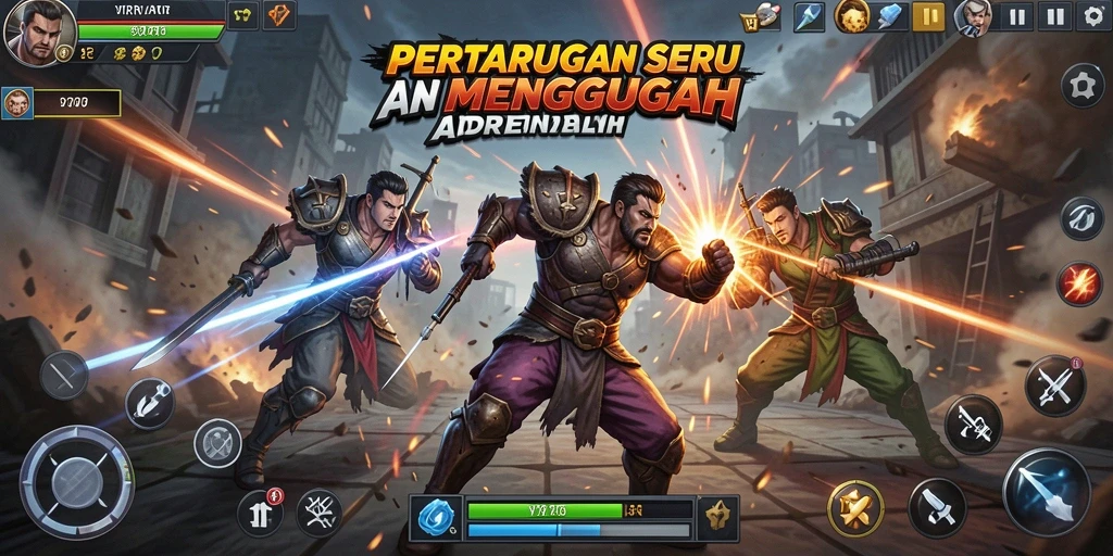 Tangkapan layar utama YYRR menampilkan aksi pertarungan yang mendebarkan.